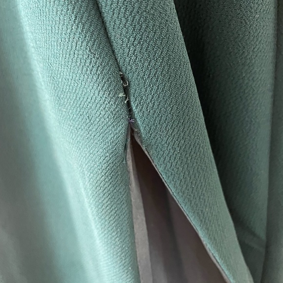 Aqua fluted crepe gown - halter low back sleeveless gown from Bloomingdale’s - Picture 12 of 14